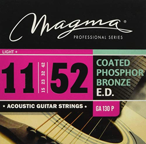 Magma GA130P Akustikgitarrensaiten, mittelleicht, beschichtet, Phosphorbronze, Set 011 - .052