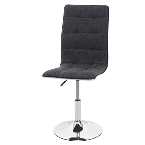 Mendler Esszimmerstuhl HWC-C41, Stuhl Küchenstuhl, höhenverstellbar drehbar, Stoff/Textil - grau