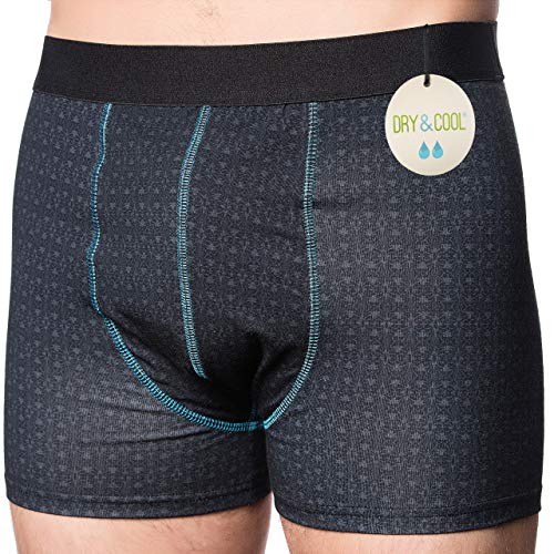 DRY & COOL Tages Inkontinenzhosen für Männer | Unterwäsche | Waschbar | Absorbierende Einlage | Cool Black | Small