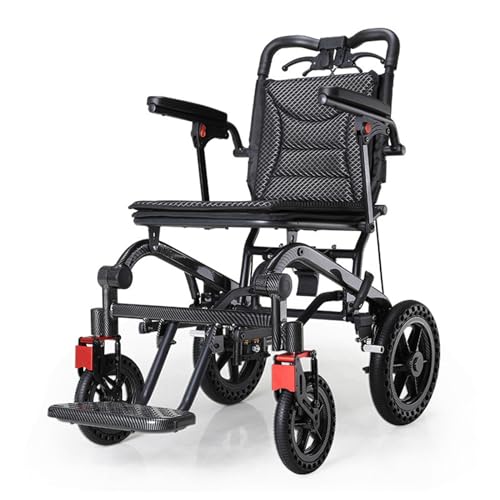 Faltbarer Rollstuhl,Ultraleichter Rollstuhl,Tragbarer Transport-Reiserollstuhl Mit Handbremse A