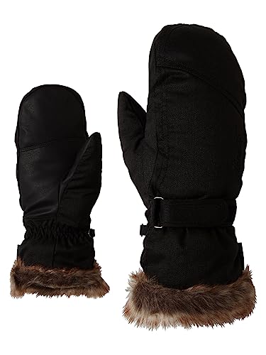 Ziener Damen KEM MITTEN lady glove Ski-handschuhe / Wintersport |warm, atmungsaktiv, schwarz (black-Stru), 8