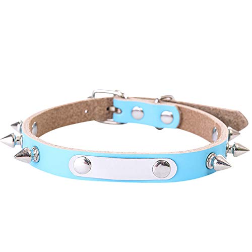 GUOCU 10 Stücke verstellbares Nylon-Hundehalsband mit weicher Polsterung für Welpenhunde,Himmelblau (10 Stücke),L