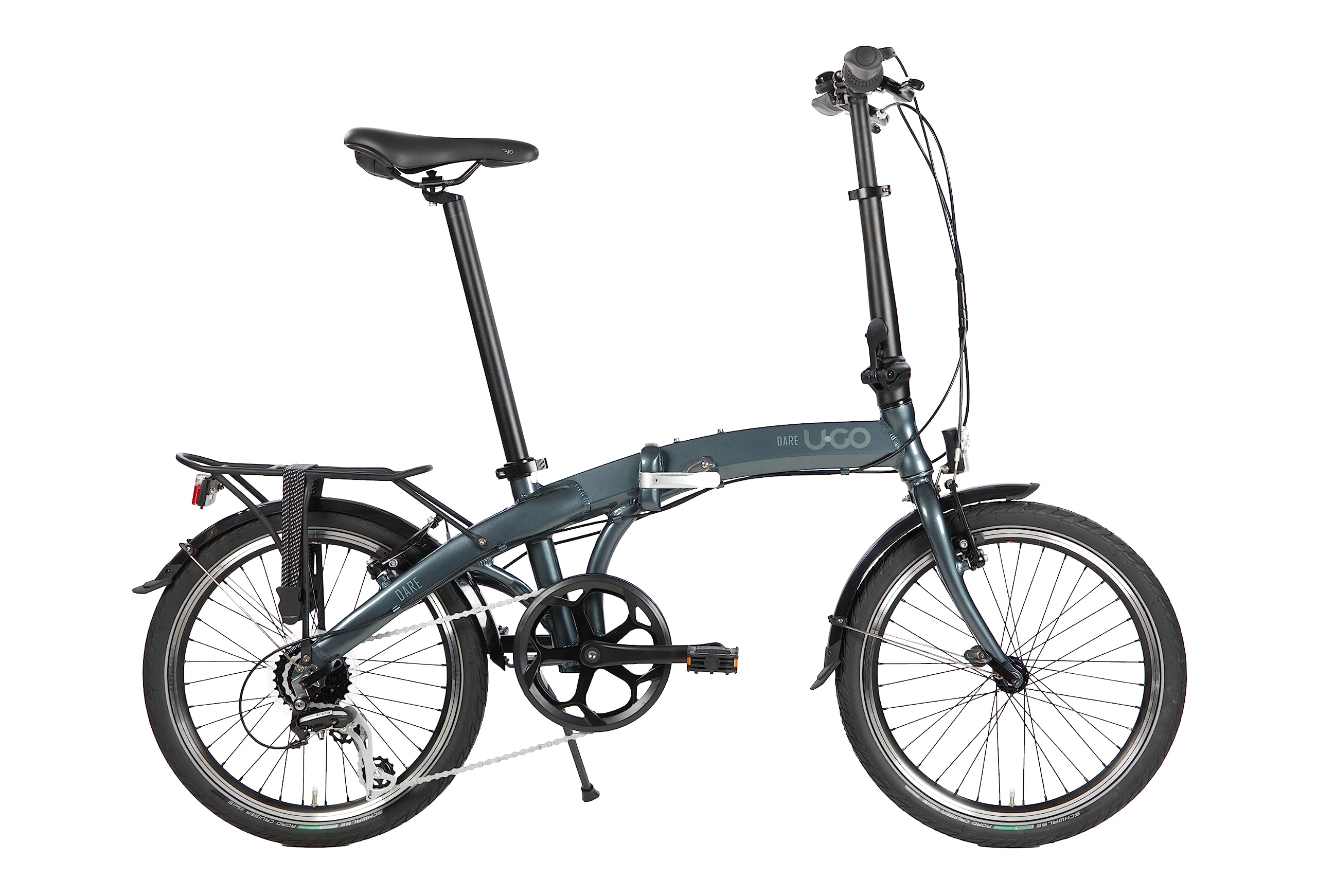 U.GO Unisex-Adult Dare U•GO D7 Folding Bike 20" Klappräder, Grey, Uni