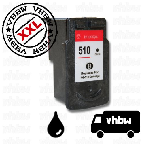 vhbw kompatible Tintenpatrone Druckerpatrone schwarz für Canon Pixma MP480, MP490, MP492, MP495, MX320, MX330, MX340, MX350, MX360 wie PG-510 PG-510XL
