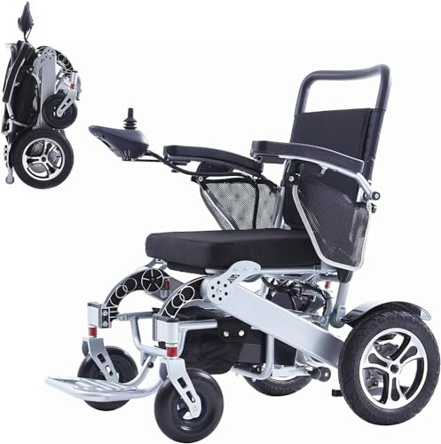 Rollstuhl Elektrisch Faltbar Leicht Elektrorollstuhl, Elektrischer Rollstuhl Für Drinnen Und Auf Reisen, Faltbarer Rollstuhl Mit Elektroantrieb, Hohe Reichweite, Unterstützung 150 Kg