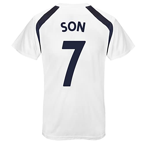 Tottenham Hotspur - Jungen Trainingstrikot aus Polyester - Offizielles Merchandise - Geschenk für Fußballfans - Weiß - Son 7-8-9 Jahre