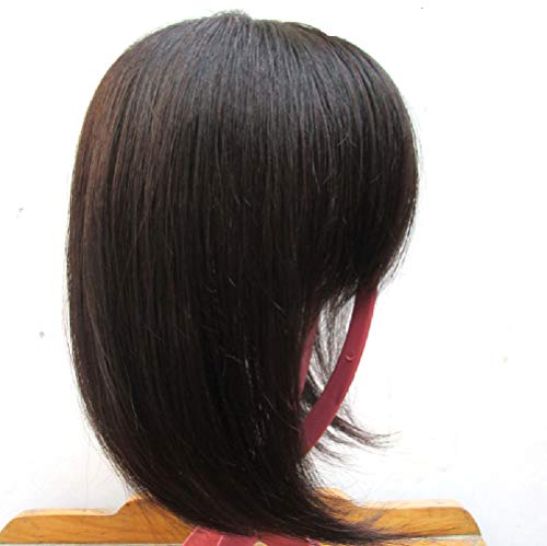 Flat Bangs Haarteil für Damen, Haarteil mit Pony-Verlängerung, 13 x 14 cm, 30 cm, Dunkelbraun