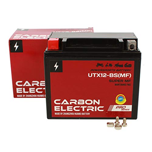 Carbon Electric YTX12-BS Gel Batterie UTX12-BS 12 V 10 Ah Wartungsfrei Versiegelt Motorrad Roller Motorradbatterie Rollerbatterie