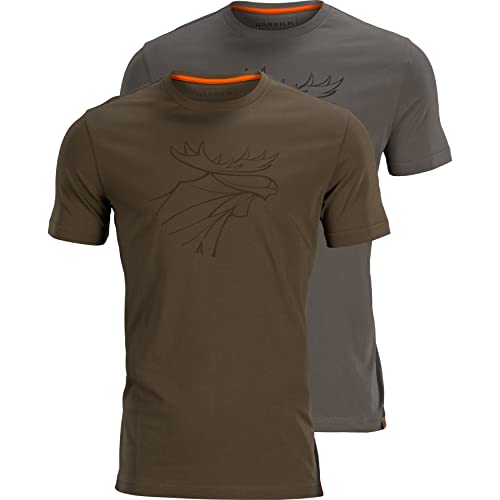 Harkila Graphic t-Shirt 2-Pack Willow Green/Grey