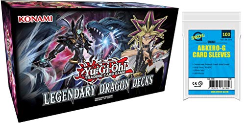 A YuGiOh! Legendary Dragon Decks 3 - LEDD | DEUTSCH | Yu-Gi-Oh! Karten NEU | + Arkero-G 100 Small Soft Sleeves japanische Kartenhüllen