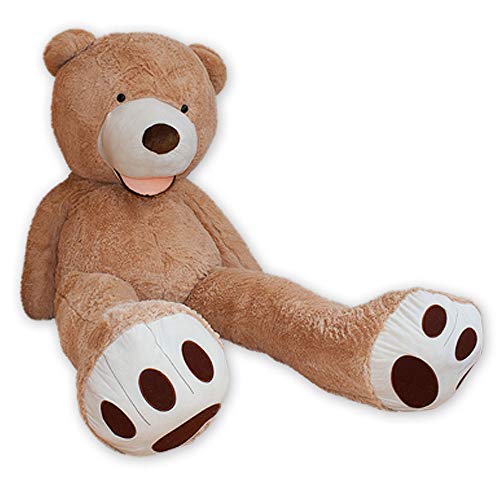 TE-Trend XXL Teddybär Big Teddy Bear Riesen Kuscheltier Plüschbär 260 cm Riesen Teddybär Plüsch Bär Hellbraun Braun