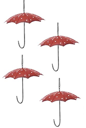Dio Meisenknödel-Halter Regenschirm Metall rot Weisse Punkte Preis für 4 Stück