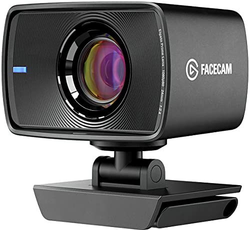 Elgato Facecam - Full-HD-Webcam für echtes 1080p60, Sony®-Sensor, Fixfokus-Glasobjektiv, für Lichtverhältnisse in Innenräumen optimiert, integrierter Speicher, abnehmbares USB-C-Kabel