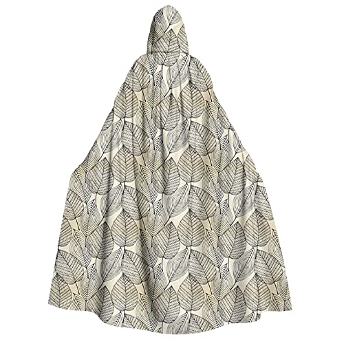 RFSHOP Kapuzenumhang für Erwachsene und Damen, Umhang mit Kapuze für Halloween, Cosplay-Kostüm, Beige / Schwarz