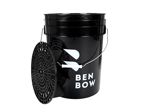 BENBOW Wascheimer 20 Liter Schwarz inkl. Schmutzsieb - Robust und langlebig, ideal für Autowäsche und Haushalt