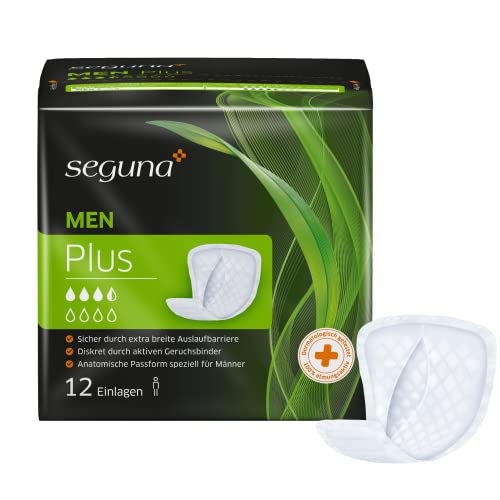 SEGUNA MEN Plus, Inkontinenzeinlagen für Männer, Inkontinenz Slipeinlagen, Hygiene-Einlagen bei leichter Blasenschwäche (Sparpaket (8 x 12 Stück))