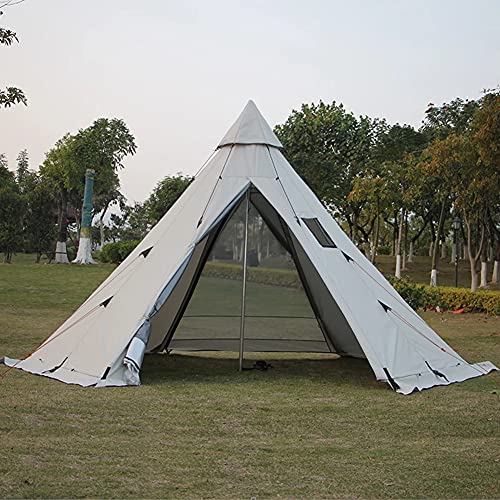 Campingzelt für 4 Personen, komplett verdunkelnd, Tipi-Zelt, Indian Shelter, Outdoor-Campingzelt, einfacher Aufbau, Pyramidenzelt, 4-Jahreszeiten-Familienzelt