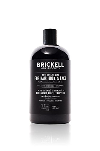 Brickell Men's Rapid Wash - Natürlich und Organisch 3-in-1 Body Wash Shower Gel für Männer (Frische Minze, 473 ml)