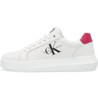 Calvin Klein Jeans Damen Chunky Cupsole Lace-up Mon LTH Wn Sneaker, Weißer Himbeersorbet, 40.5 EU