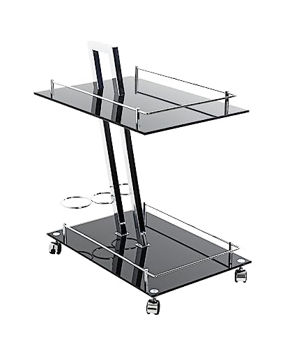 Haku-Möbel 89553 Servierwagen 40 x 60 x 72 cm, Chrom/schwarz