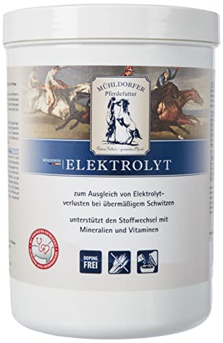 Mühldorfer Elektrolyt - 0,75 kg - Zum Ausgleich von Elektrolytverlusten bei übermäßigem Schwitzen - Wirkt schnell - Ergänzungsfutter
