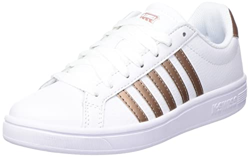 K-Swiss Damen Court TIEBREAK Sneaker, White/Rose Gold, 41 EU