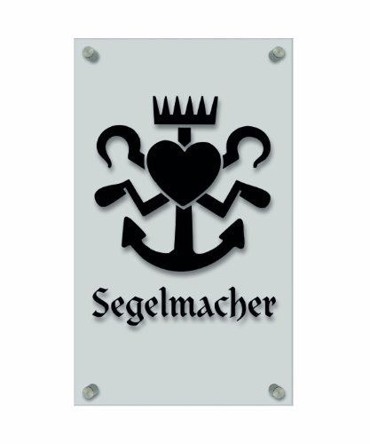 Zunftschild Handwerkerschild - Segelmacher - beschriftet auf edler Acryl-Kunststoff-Platte – 309413 Farbe schwarz