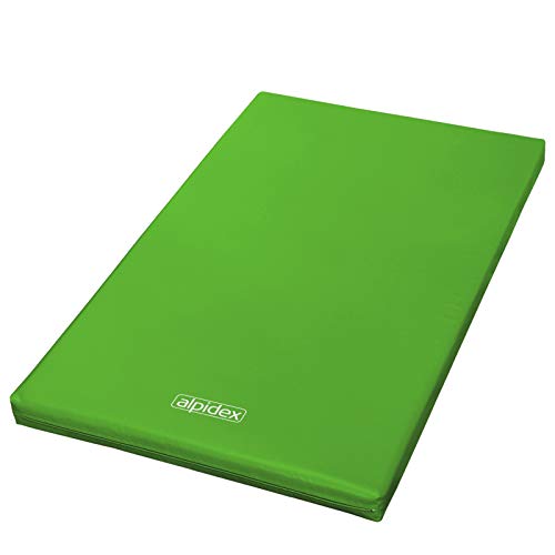 ALPIDEX Matte Turnmatte Sportmatte Gymnastikmatte 200 x 120 x 8 cm mit Antirutschboden RG 20 (sehr weich), Farbe:grün