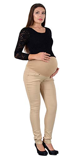 ESRA Schwangerschaftshose Umstandshose Hose für Schwangerschaft Skinny Maternity Hose J530