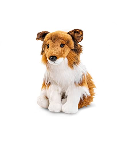 Uni-Toys - Langhaarcollie, sitzend - Gesicht braun - 27 cm (Höhe) - Plüsch-Hund, Collie - Plüschtier, Kuscheltier