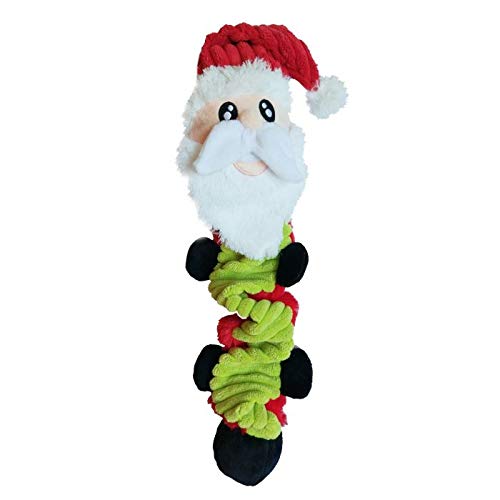 Pet London Bungee Weihnachtsmann-Hundespielzeug - ideal zum Zerren und Apportieren, mehrere Texturen für Welpen oder ausgewachsene Hunde.