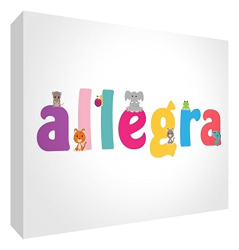Little Helper LHV-ALLEGRA-A5BLK-15IT Dekoratives Panel für Neugeborene/Taufe, Geschenkidee, personalisierbar mit Namen für Mädchen, mehrfarbig, 14.8 x 21 x 2 cm