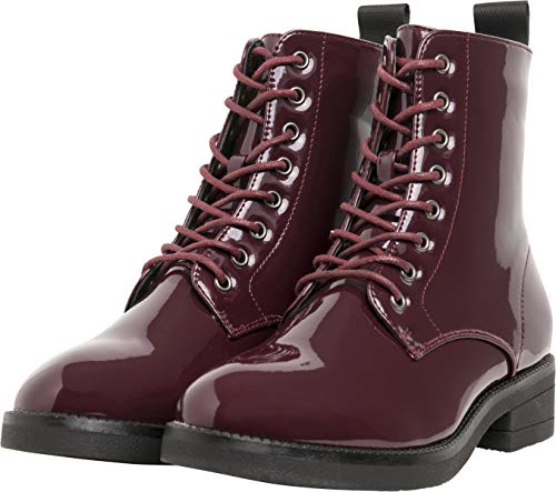 Urban Classics Damen Lace Combat Boots, Rot (Burgundy 00606), 39 EU