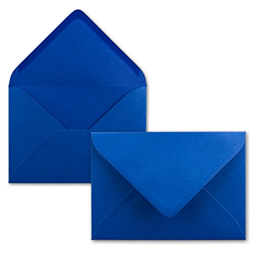 Briefumschläge in Royalblau - 500 Stück - DIN C5 Kuverts 22,0 x 15,4 cm - Nassklebung ohne Fenster - Weihnachten, Grußkarten - Serie FarbenFroh