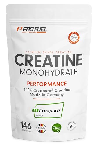 Creapure® Creatin Monohydrat Pulver 500g - das Premium Creatine aus Deutschland - extra hochdosiert für Fitness & Kraftsport - hochwertiges Kreatin 100% Made in Germany & vegan - ProFuel KRAFTSCHUB