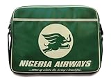 Logoshirt® Nigeria Airways I Logo I Umhängetasche I Schultertasche I Retro-Sporttasche I Kunstleder I Querformat I grün I Lizenziertes Originaldesign
