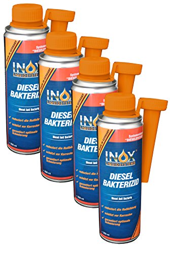 INOX® Diesel Bakterizid, 4 x 250ml - Additiv Desinfektion für Dieselsystem, Auto und Heizölsysteme