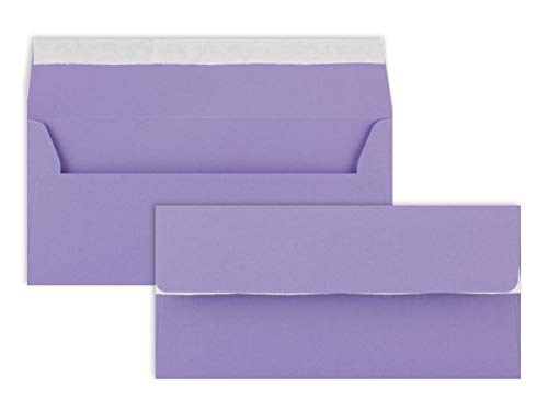 300 Brief-Umschläge DIN Lang - Violett - 110 g/m² - 11 x 22 cm - sehr formstabil - Haftklebung - Qualitätsmarke: FarbenFroh by GUSTAV NEUSER
