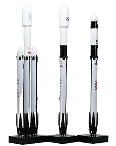 BDXZJ Falcon-Serie Raketenmodell, 3PCS Simulation 1:233 Falcon 9 und Schweres Raketen-Raumschiff-Weltraummodell, Raumliebhaber Sammlung Kreative Ornament