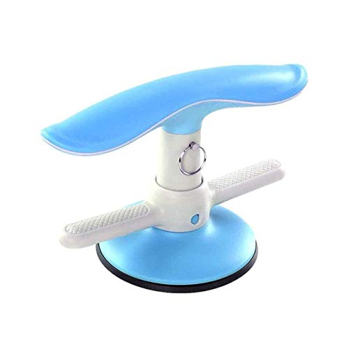 SMSOM Sit-up Bar Assistant-Gerät, tragbare, verstellbare Sit-up-Bodenbalken Self-Saug-Trainingsgeräte für Heimarbeit oder Reisen, Rosa (Color : Blue)