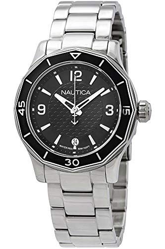 Nautica Herren Analog Quarz Uhr mit Edelstahl Armband 6.56086E+11
