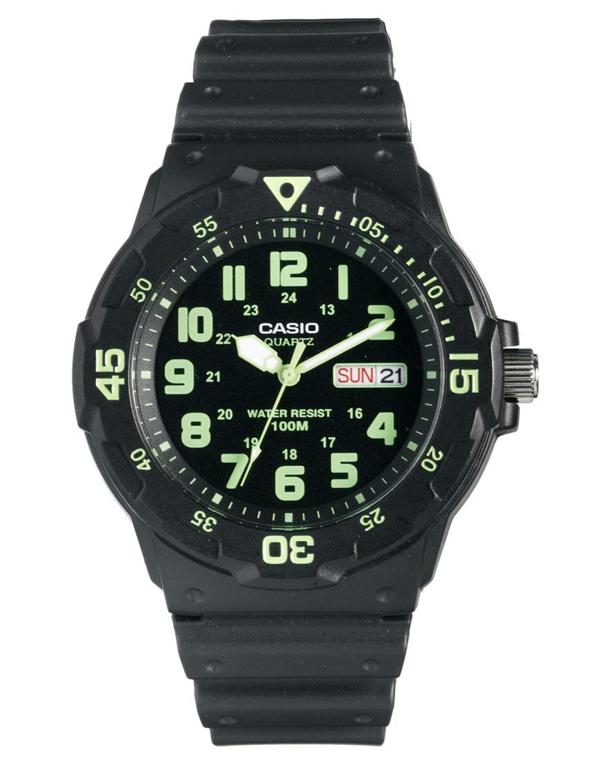 Casio Collection Herren-Armbanduhr MRW200H3BVEF, schwarz/Grün