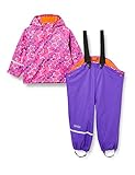 CareTec Kinder wasserdichte Regenlatzhose und -jacke im Set (verschiedene Farben), Mehrfarbig (Purple 633), 80