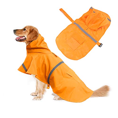 Oncpcare Reflektierender Hunde-Regenmantel, verstellbar, wasserdichte Kleidung, leicht, für kleine und mittelgroße Hunde