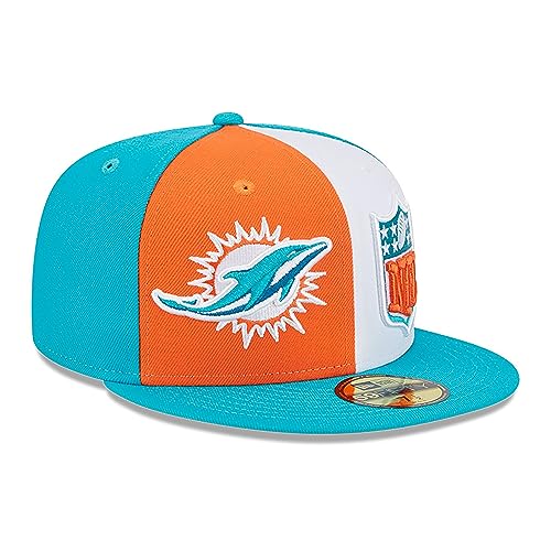 New Era Herren NFL 2023 Sideline 59FIFTIG Fitted Hat, Miami Delfine, Orange, 63