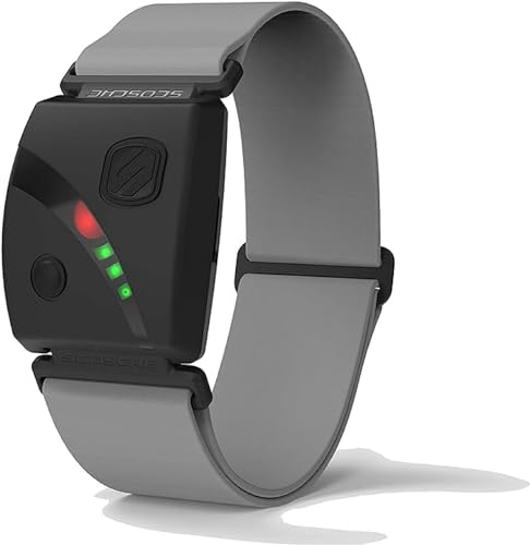 Scosche Rhythm24 – Wasserdichtes Armband mit Herzfrequenz-Monitor, HRM, optisches Armband mit Dual-Band ANT+ und BLE Bluetooth Smart – Grau