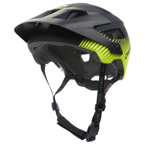 O'NEAL | Mountainbike-Helm | Enduro All-Mountain | Belüftungsöffnungen zur Kühlung, Polster waschbar, Sicherheitsnorm EN1078 | Helmet Defender Grill V.22 | Erwachsene | Schwarz Neon-Gelb | Größe XS-M