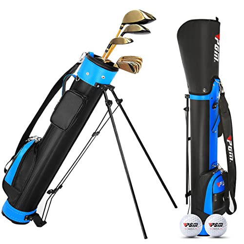 Golftasche mit Standfunktion für Damen und Herren, einfach zu tragen und langlebig, Spielfeld-Golftasche, ideal für Golfplatz und Reisen, leicht und wasserdicht, schwarz (schwarz + blau)