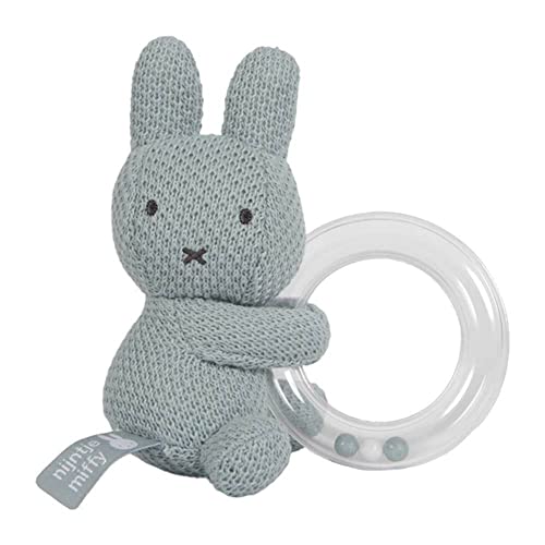 Tiamo NIJN653 Miffy Hase Strick Rassel Greifling stonegreen