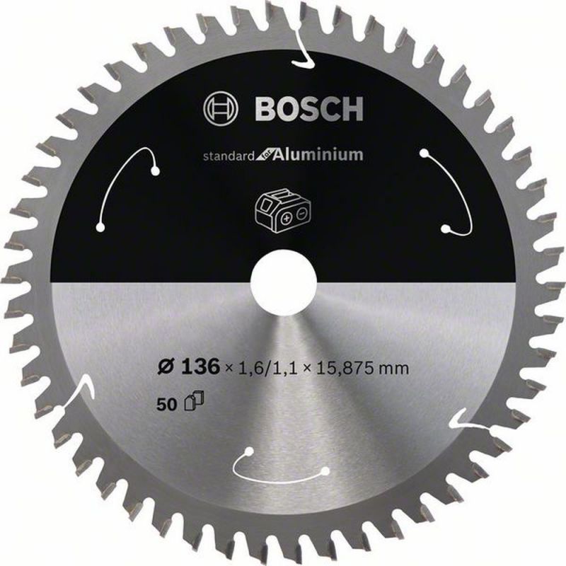 Bosch Akku-Kreissägeblatt Standard for Aluminium, 136 x 1,6/1,1 x 15,875, 50 Zähne 2608837753